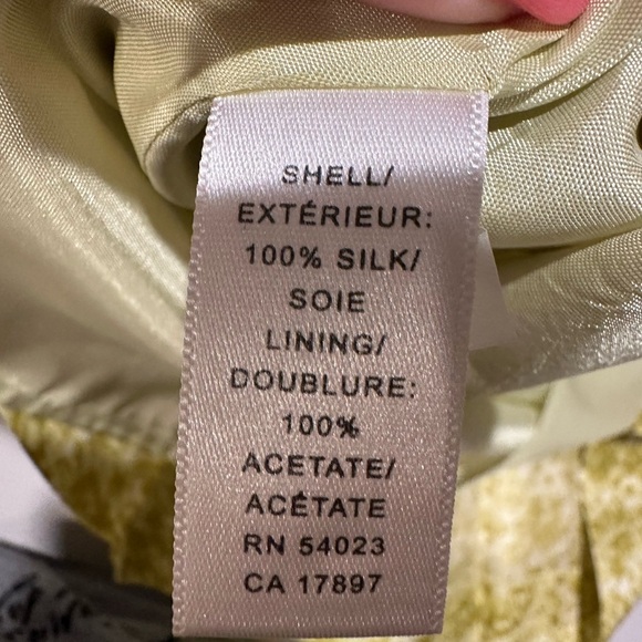 Banana Republic Floral Chartreuse Silk Pleated Skirt Size 0 Petite - Picture 6 of 6